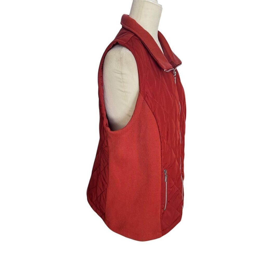 CJ Banks Quilted Vest Burnt Orange Size X/14W - Picture 6 of 9